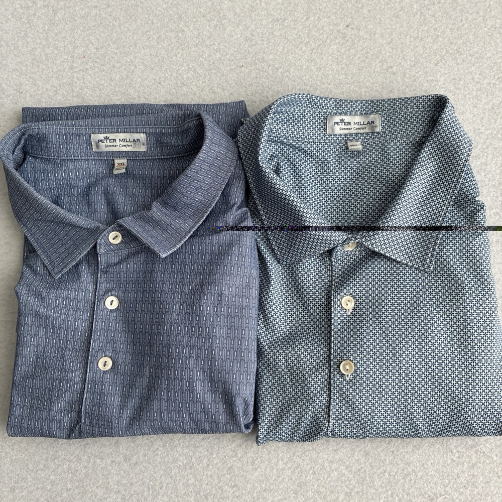 Peter Millar Lot Bundle Mens Summer Comfort Golf Polos 2XL XXL Performance